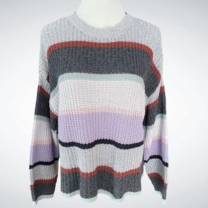 American Eagle Oversized Striped Pullover Sweater Long Sleeves